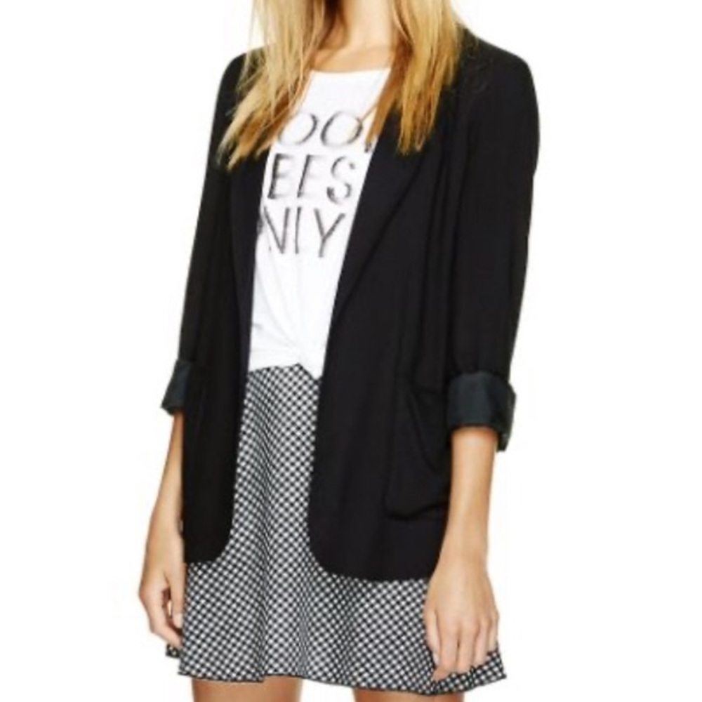 Aritzia Talula Black Kent Open Front Blazer Size 2 - Picture 9 of 14